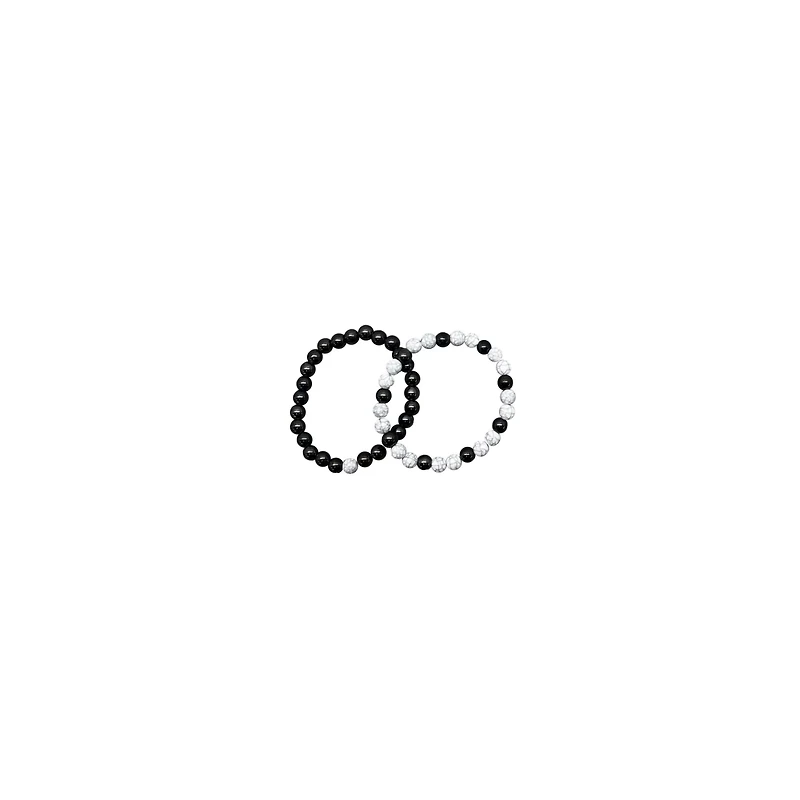 Black and White Distance Bracelets - 2 Pack