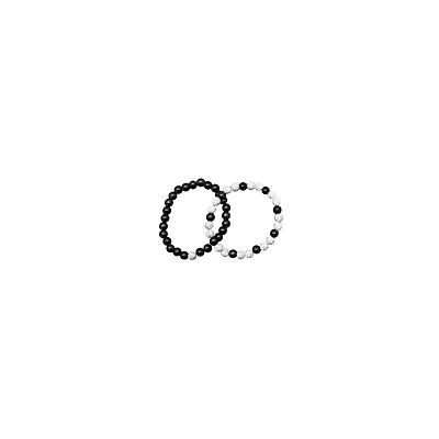 Black and White Distance Bracelets - 2 Pack