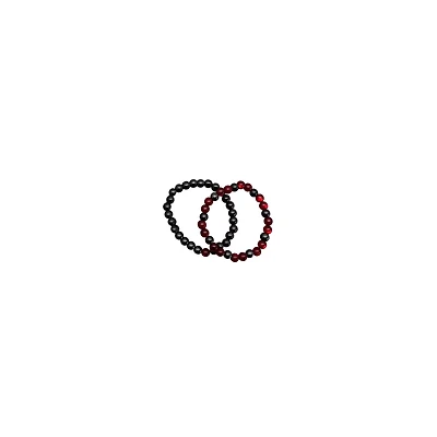 Red and Gray Long Distance Beaded Bracelets – 2 Pack