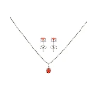 CZ January Birthstone Necklace and Stud Earring Set