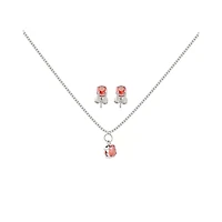 CZ January Birthstone Necklace and Stud Earring Set