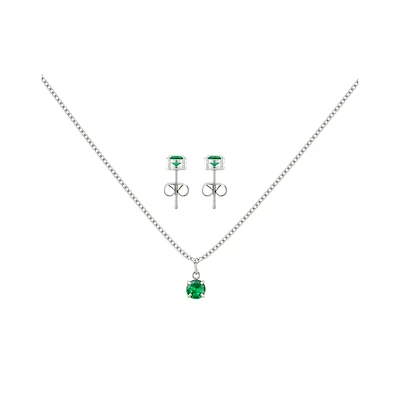 May Birthstone Necklace and Earring Set