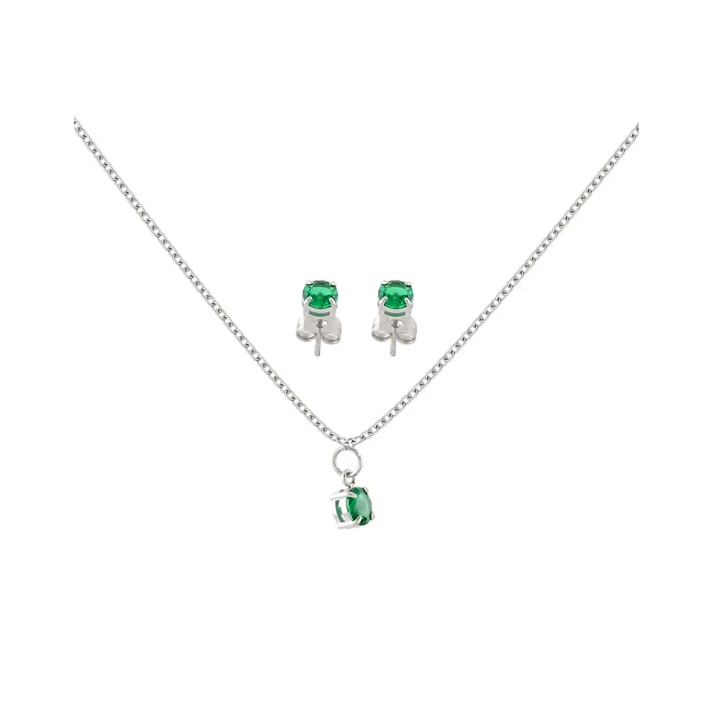 May Birthstone Necklace and Earring Set