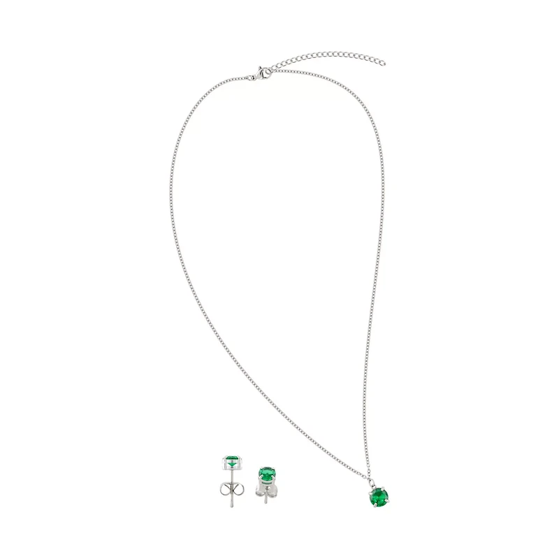 May Birthstone Necklace and Earring Set