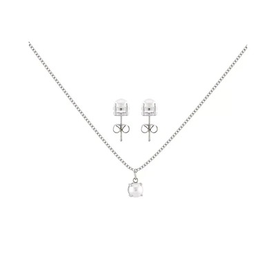 June Birthstone Necklace and Stud Earring Set