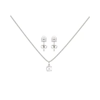 June Birthstone Necklace and Stud Earring Set