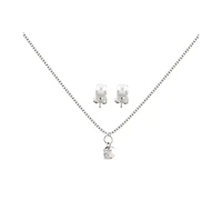 June Birthstone Necklace and Stud Earring Set