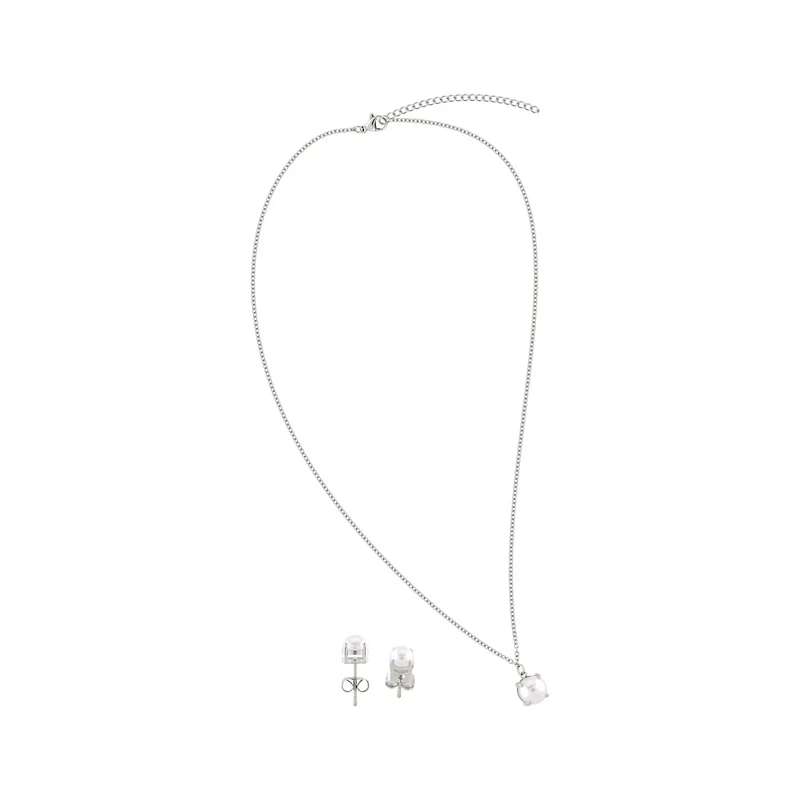 June Birthstone Necklace and Stud Earring Set
