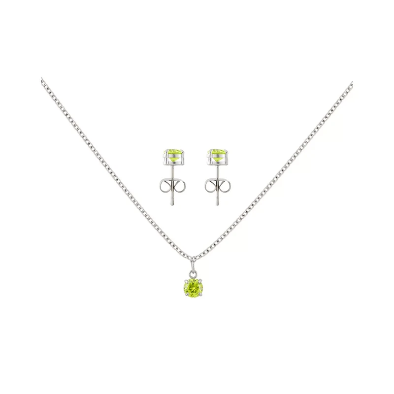 August Birthstone Necklace and Earring Set