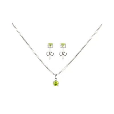 August Birthstone Necklace and Earring Set