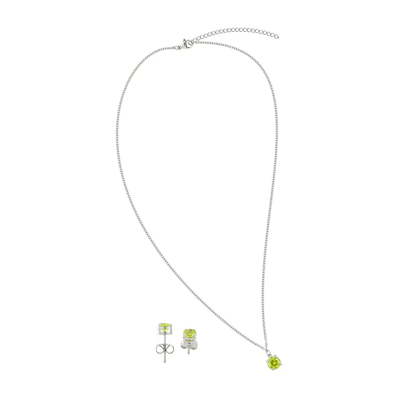 August Birthstone Necklace and Earring Set
