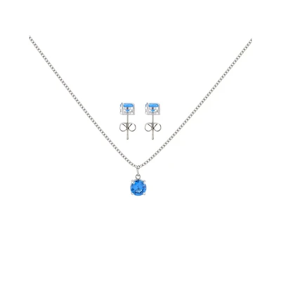 December Birthstone Necklace and Earring Set
