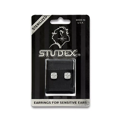 Studex Silvertone CZ Sterilized Stud Earrings - 6mm