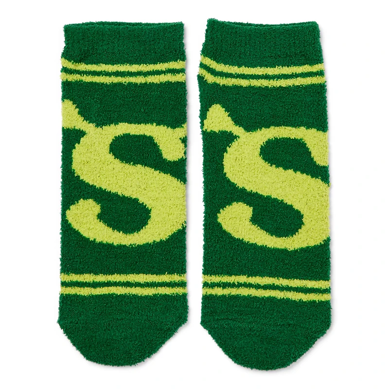 Fuzzy Shrek No Show Socks - 3 Pair