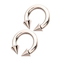 Spike Horseshoe Silver-Tone Rings - 2 Pack