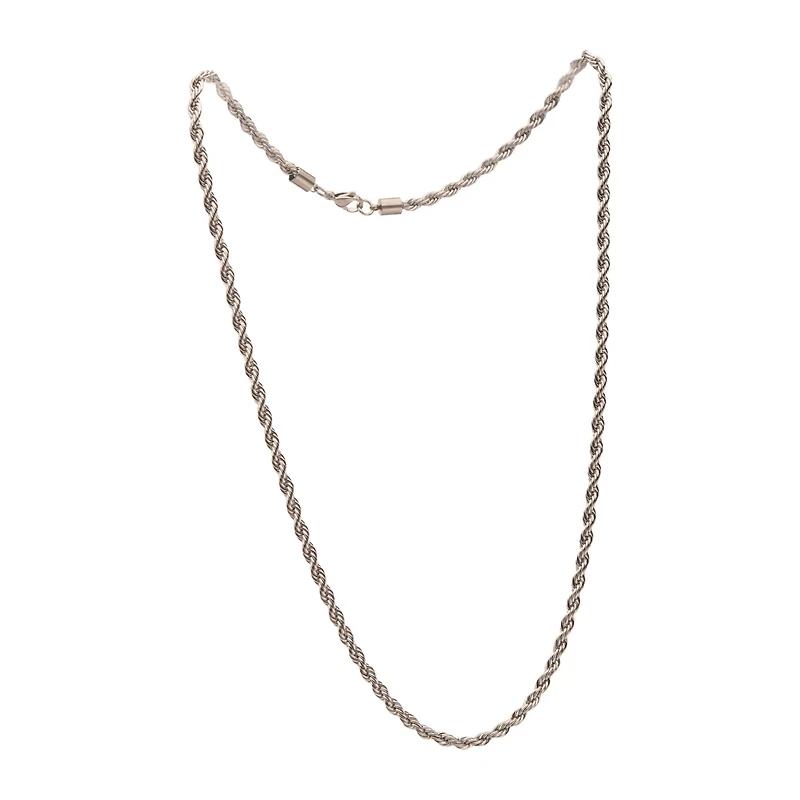 Silver Rope Chain Necklace