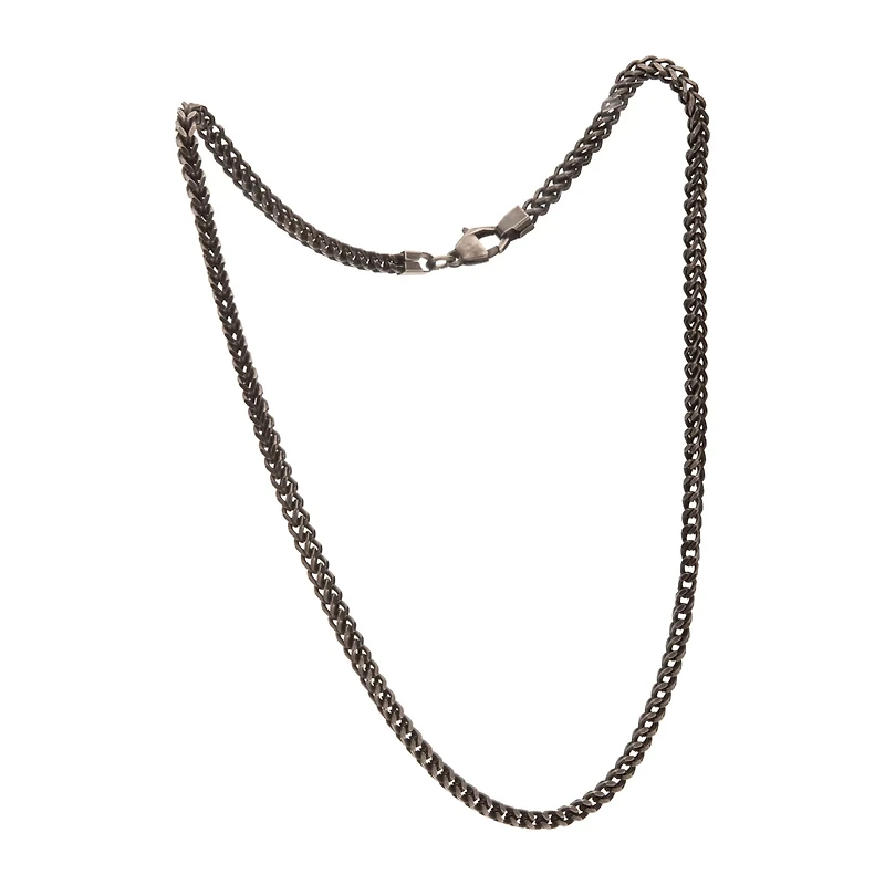 Oxidized Gold Franco Chain Necklace