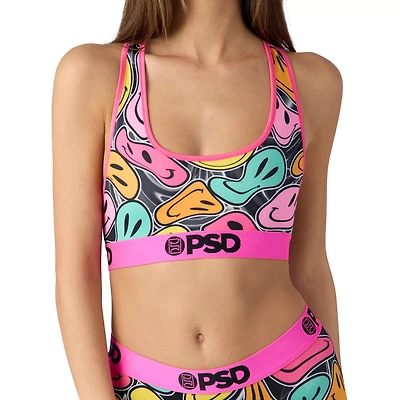 PSD Trippy Smiley Face Sports Bra