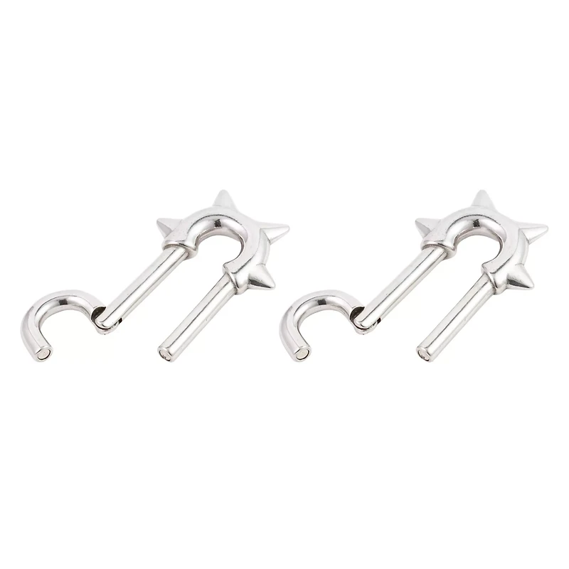 Spiked Safety Pin Earrings - 4 Gauge
