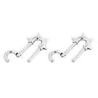 Spiked Safety Pin Earrings - 4 Gauge
