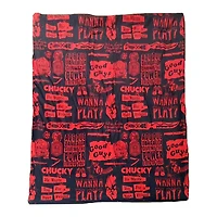 Chucky All Dolled Up Reversible Fleece Blanket