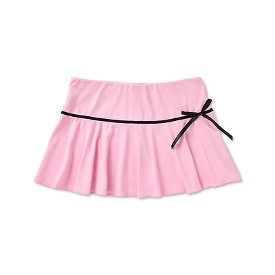 Pink and Black Bow Mini Skirt
