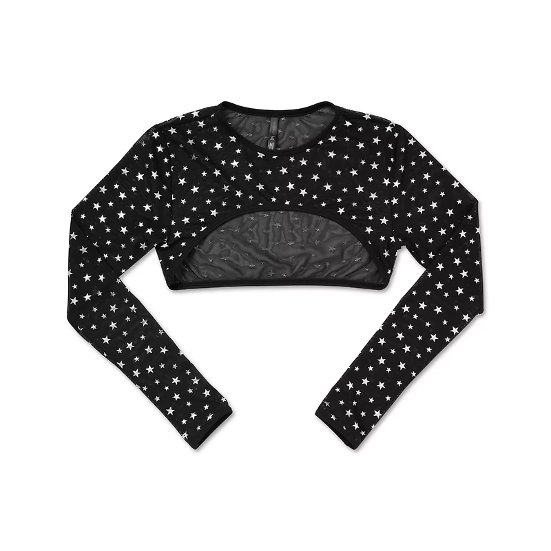 Black and Silver Star Shrug Top