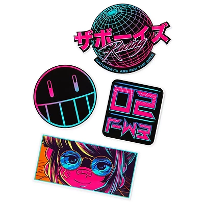 Vaporwave Stickers 4 Pack - The Boys