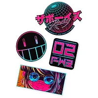 Vaporwave Stickers 4 Pack - The Boys