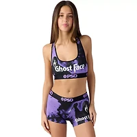 PSD Purple Ghost Face Sports Bra