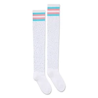 Transgender Pride Rhinestone Knee High Socks