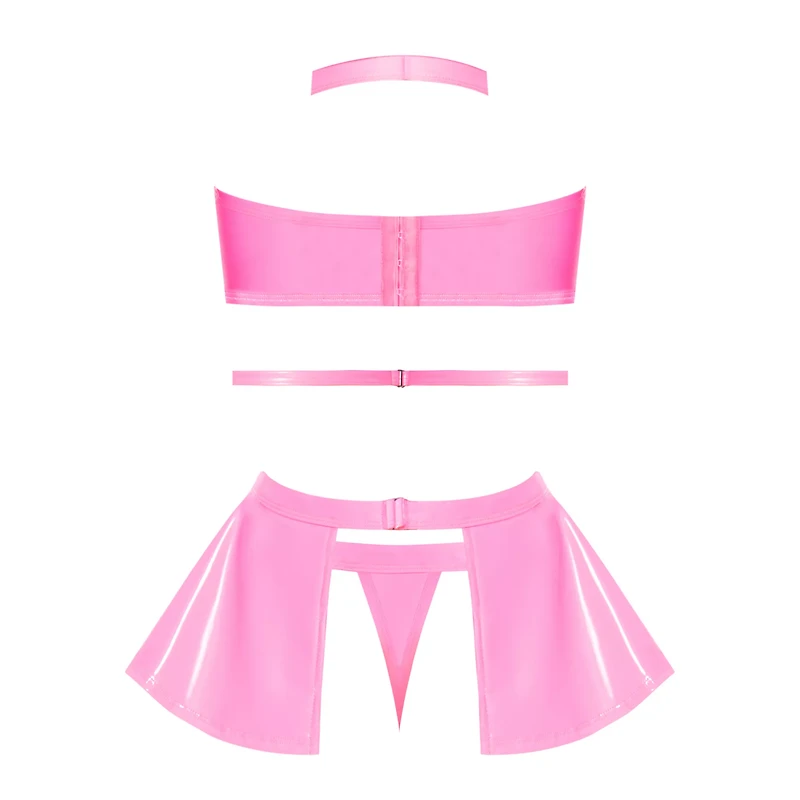 Pink Halter Top and Skirt Set