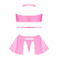 Pink Halter Top and Skirt Set