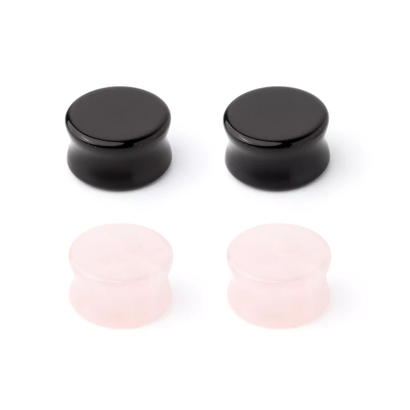 Multi-Pack Obsidian Effect Stone Plugs - 2 Pair