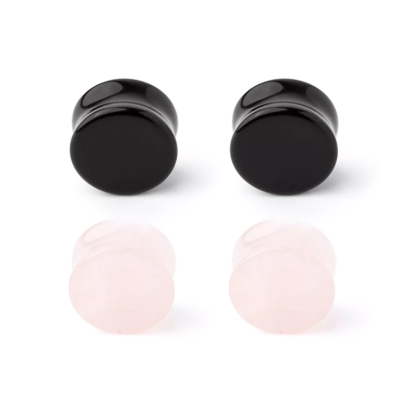 Multi-Pack Obsidian Effect Stone Plugs - 2 Pair