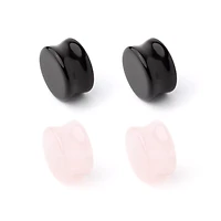 Multi-Pack Obsidian Effect Stone Plugs - 2 Pair