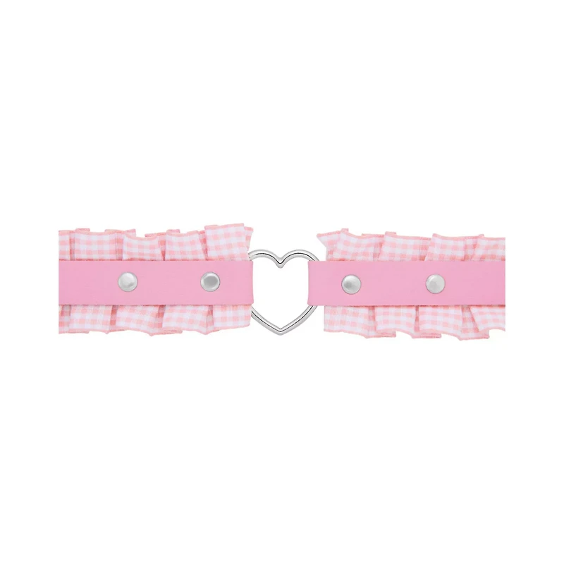 Plaid Heart Choker Necklace