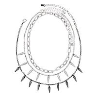 Multi-Pack Chain Spike Choker Necklaces - 3 Pack