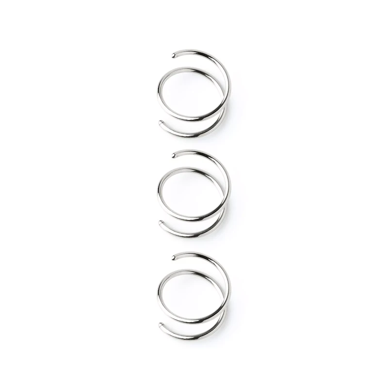 Multi-Pack Silvertone Spiral Nose Hoops 3 Pack - 20 Gauge