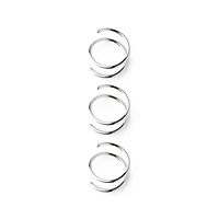 Multi-Pack Silvertone Spiral Nose Hoops 3 Pack - 20 Gauge