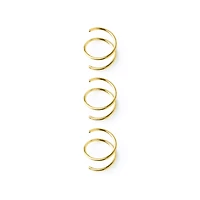 Multi-Pack Goldtone Spiral Nose Hoops 3 Pack - 20 Gauge