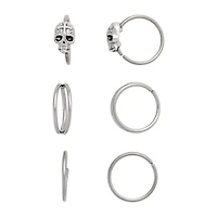 Multi-Pack Skull and Illusion Double Hoops 6 Pack - 20 Gauge
