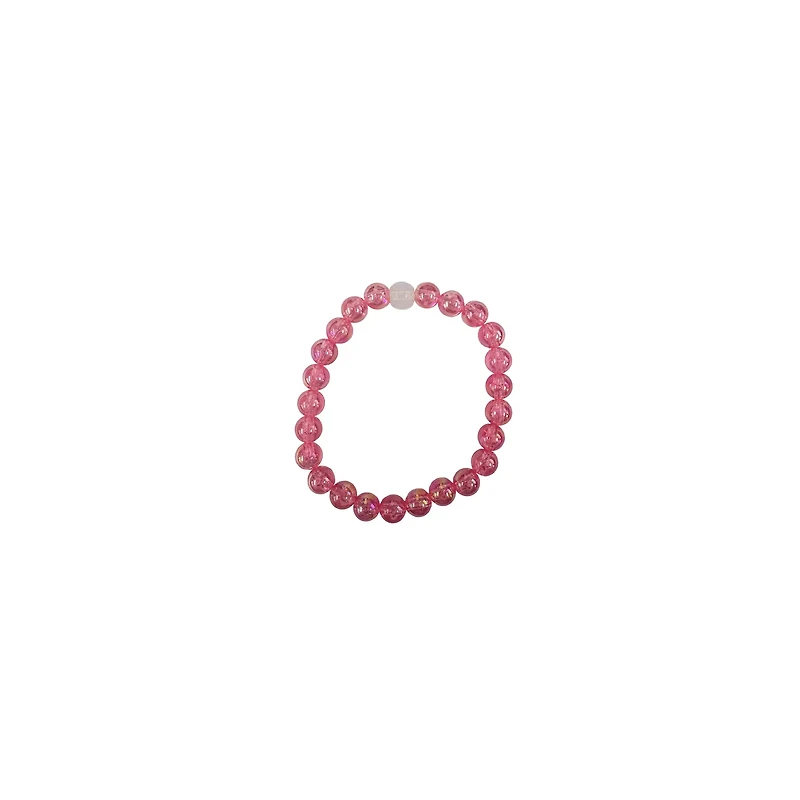 White and Pink Long Distance Beaded Bracelets