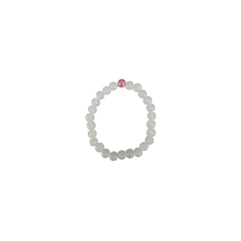 White and Pink Long Distance Beaded Bracelets