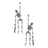 CZ Skeleton Knife Dangle Earrings