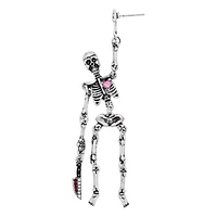 CZ Skeleton Knife Dangle Earrings