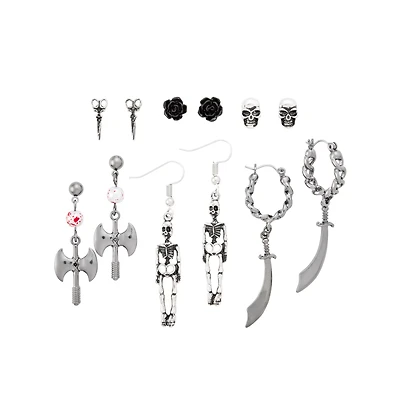 Multi-Pack Gothic Weaponry Studs and Dangle Earrings - 6 Pair
