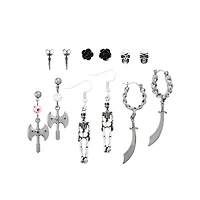 Multi-Pack Gothic Weaponry Studs and Dangle Earrings - 6 Pair