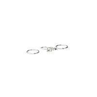 Multi-Pack CZ Aurora Borealis Effect Silvertone Dangle Hoop Nose Rings 3 Pack - 20 Gauge