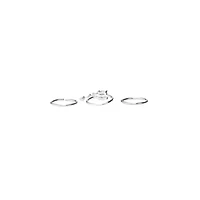 Multi-Pack CZ Aurora Borealis Effect Silvertone Dangle Hoop Nose Rings 3 Pack - 20 Gauge